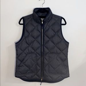 J.Crew Gray Down Quilted Vest